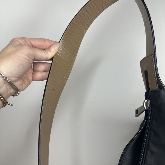 Bally Black/Beige Nylon and Leather Baguette Bag - Picture 16 of 16